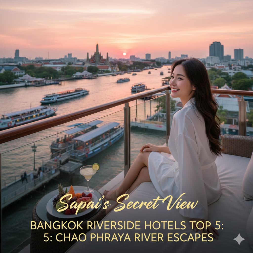 Luxury hotel room with Chao Phraya river view in Bangkok