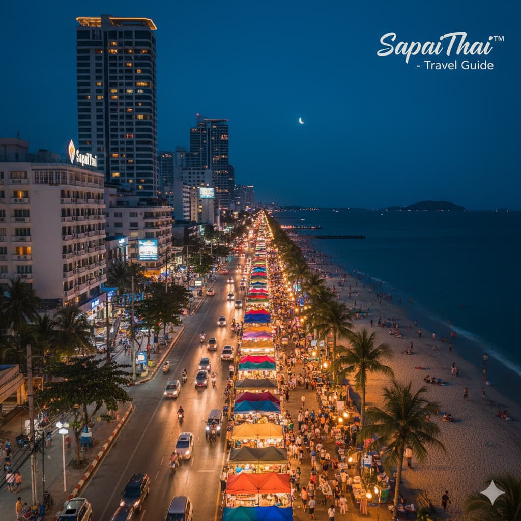 Pattaya Beach Road Night View